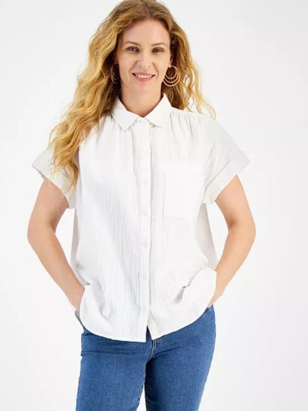 Style & Co Short-Sleeve Camp Shirt XL | NWT